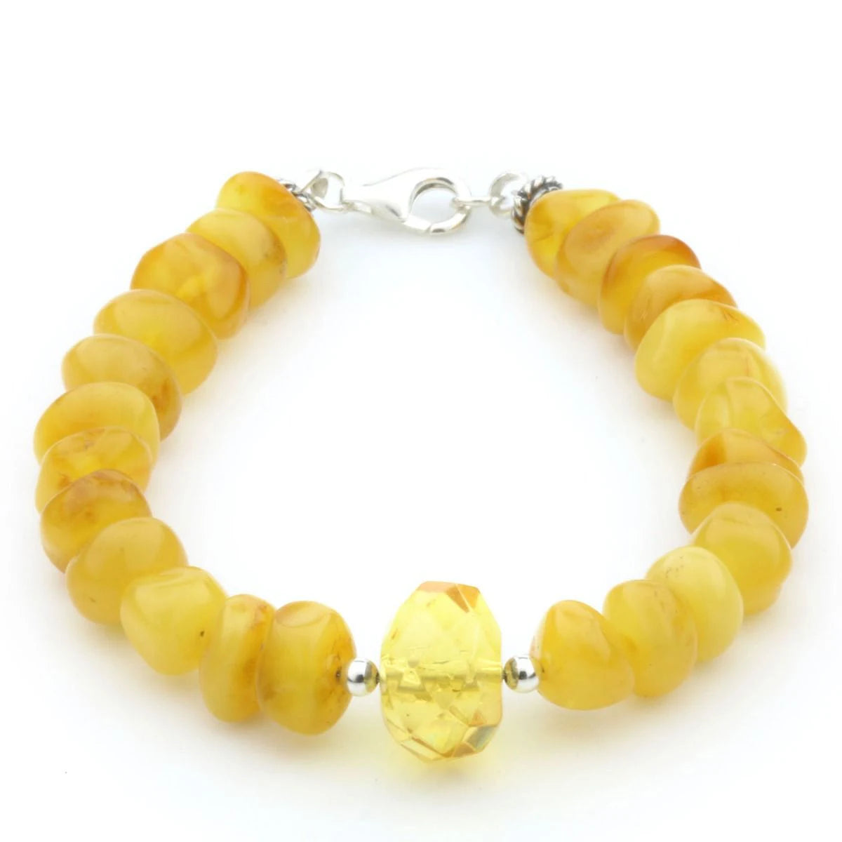 NATURAL BALTIC AMBER 925 STERLING SILVER BRACELET. SPT76