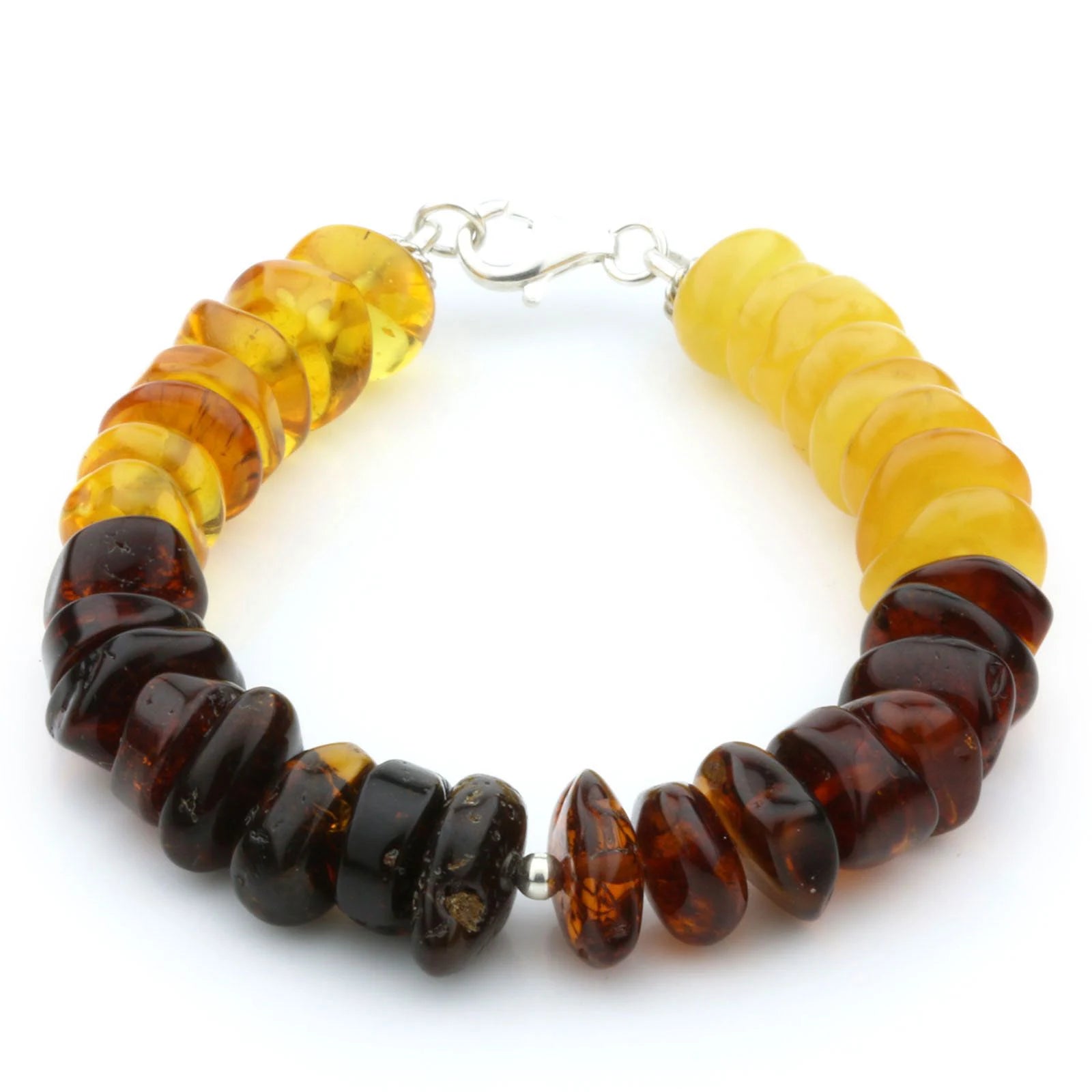 Adult Baltic Amber 925 Sterling Silver Bracelet. OCT77