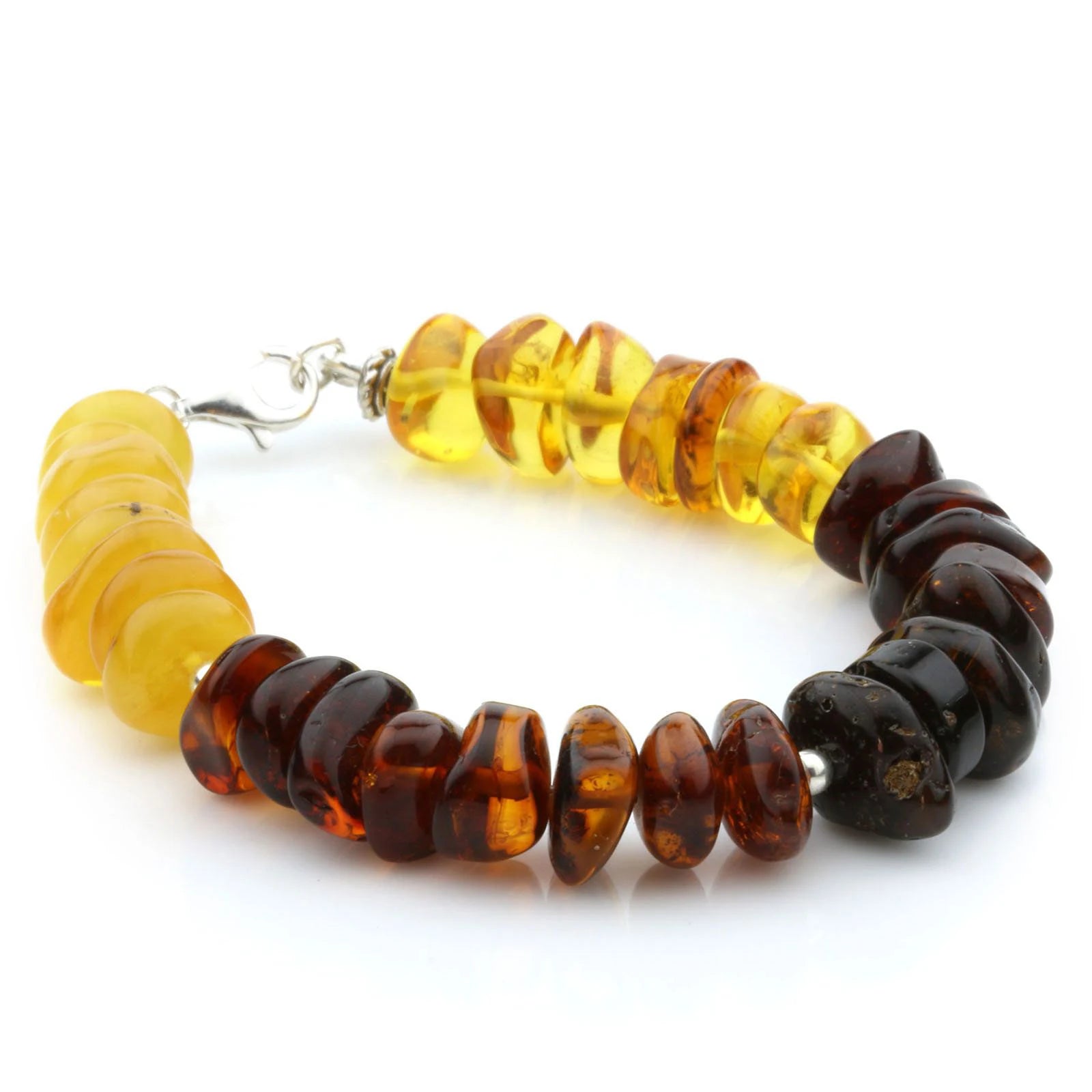 Adult Baltic Amber 925 Sterling Silver Bracelet. OCT77