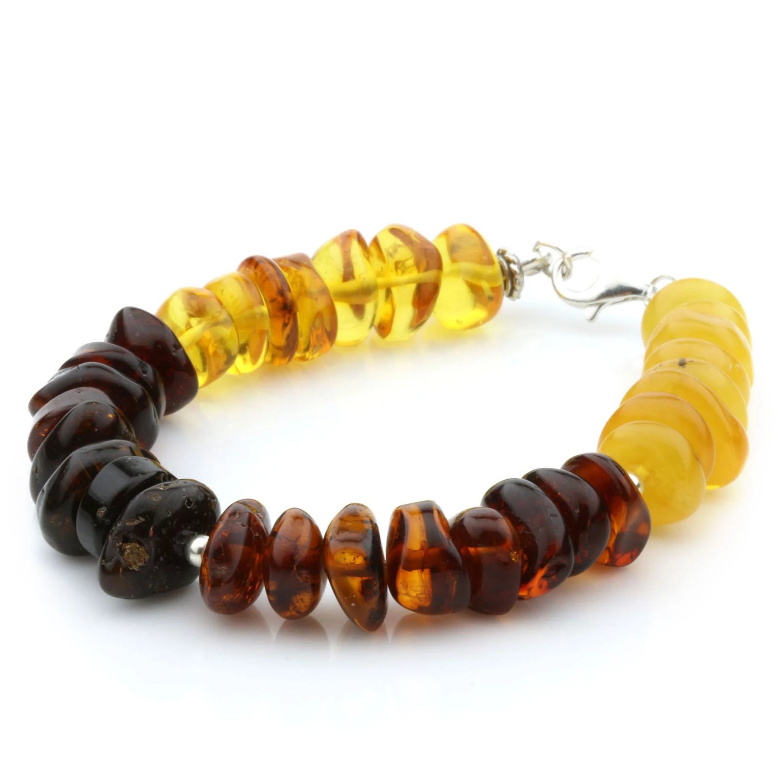 Adult Baltic Amber 925 Sterling Silver Bracelet. OCT77