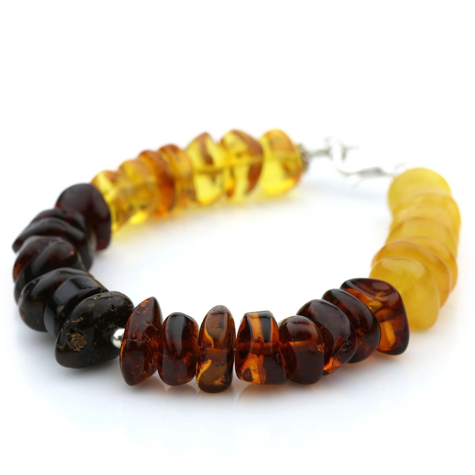 Adult Baltic Amber 925 Sterling Silver Bracelet. OCT77