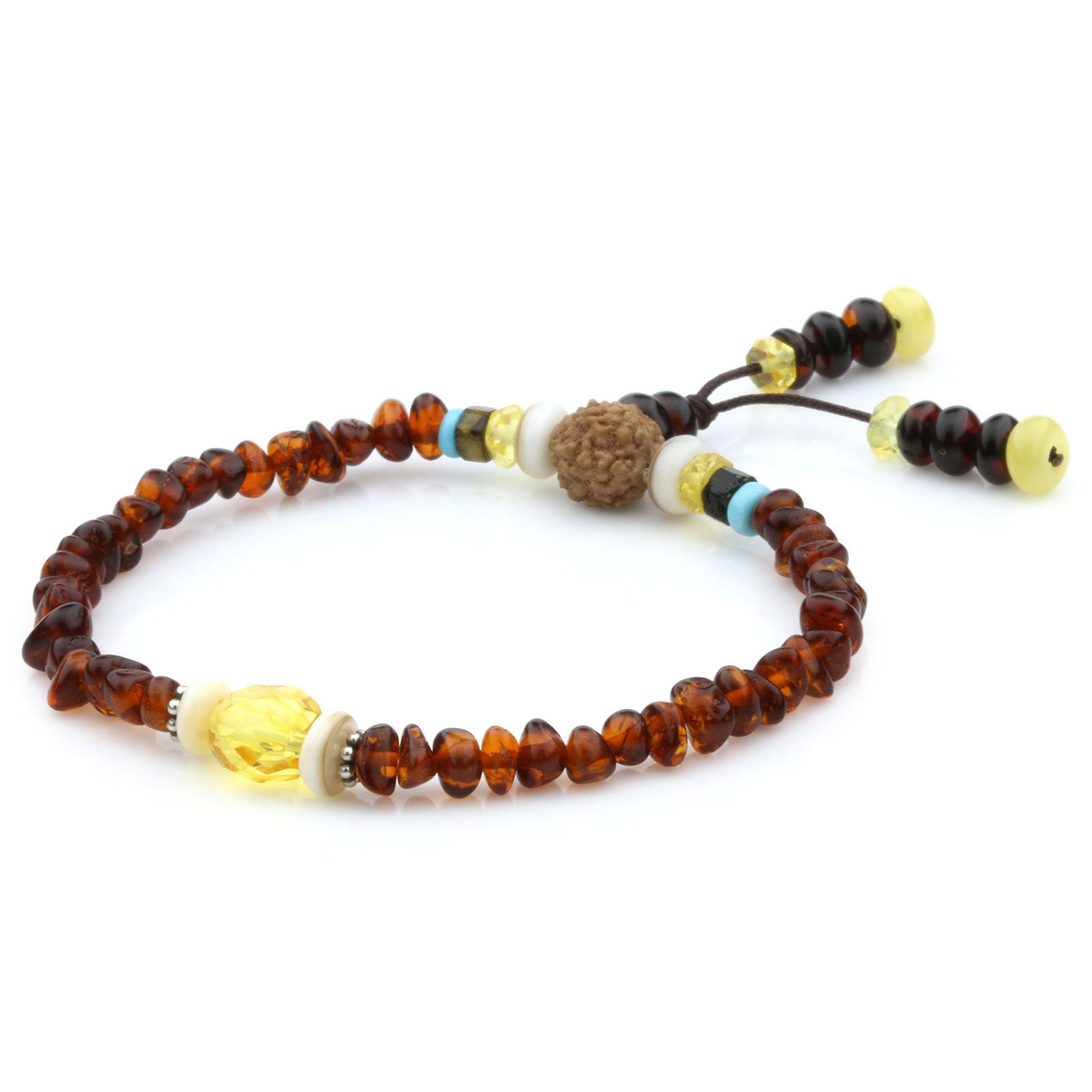 Adult Baltic Amber Shell Turquoise 925 Sterling Silver Bracelet. OCT80