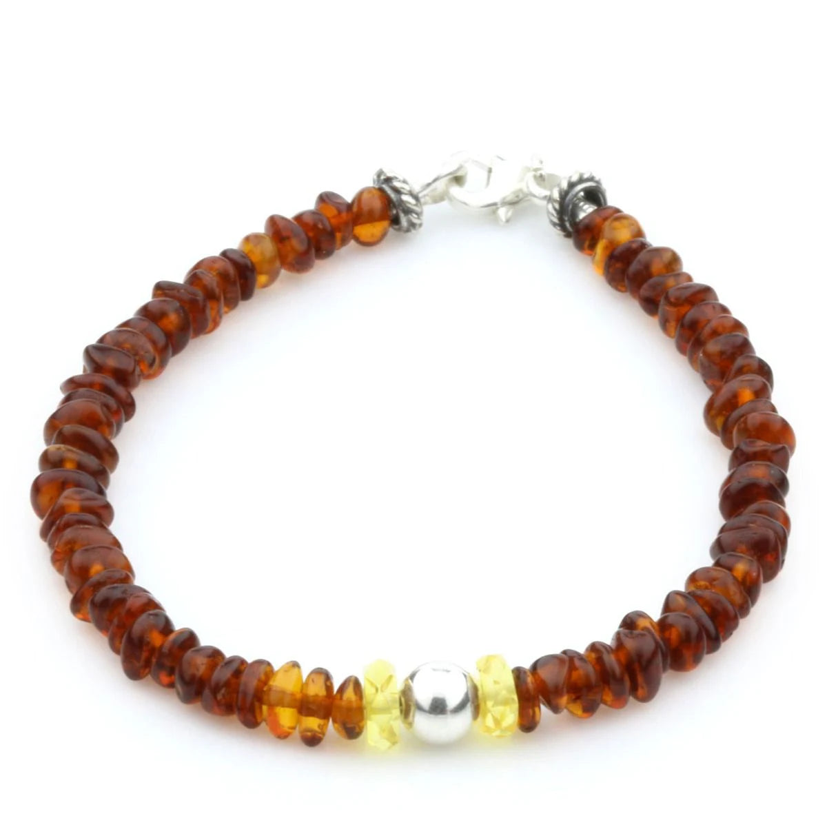 Adult Baltic Amber Sheel 925 Sterling Silver Bracelet. OCT86