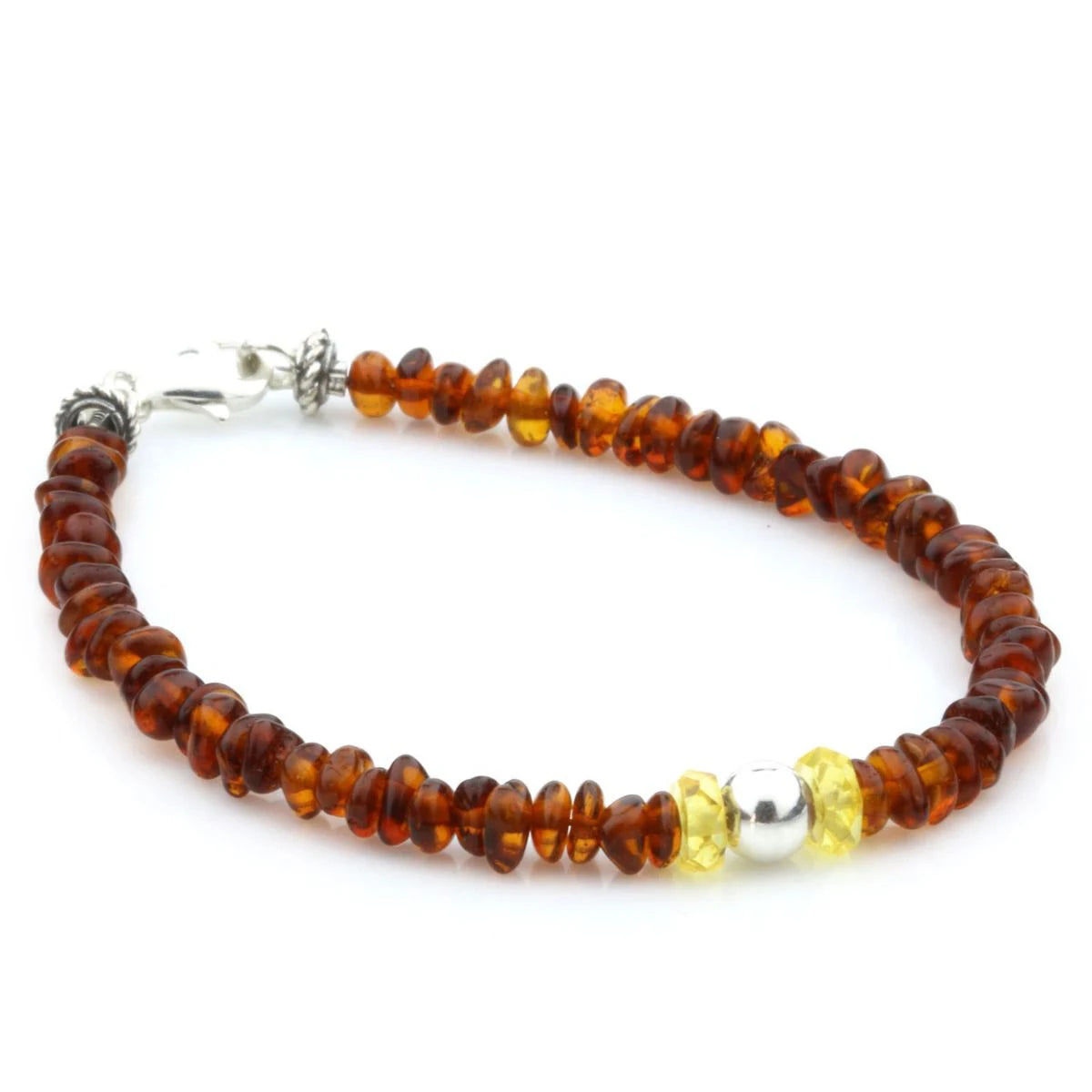 Adult Baltic Amber Sheel 925 Sterling Silver Bracelet. OCT86
