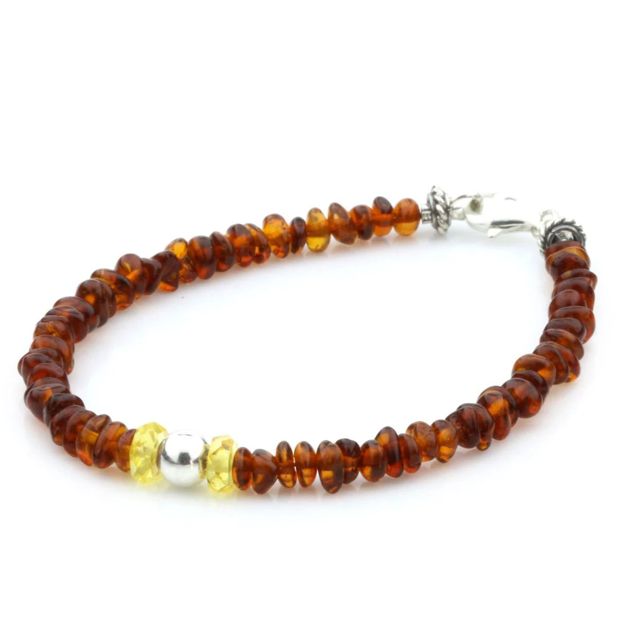 Adult Baltic Amber Sheel 925 Sterling Silver Bracelet. OCT86