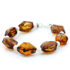Adult Baltic Amber Shell 925 Sterling Silver Bracelet. OCT90