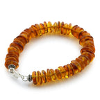 Adult Baltic Amber & 925 Sterling Silver Clasp Bracelet 18cm. SB07