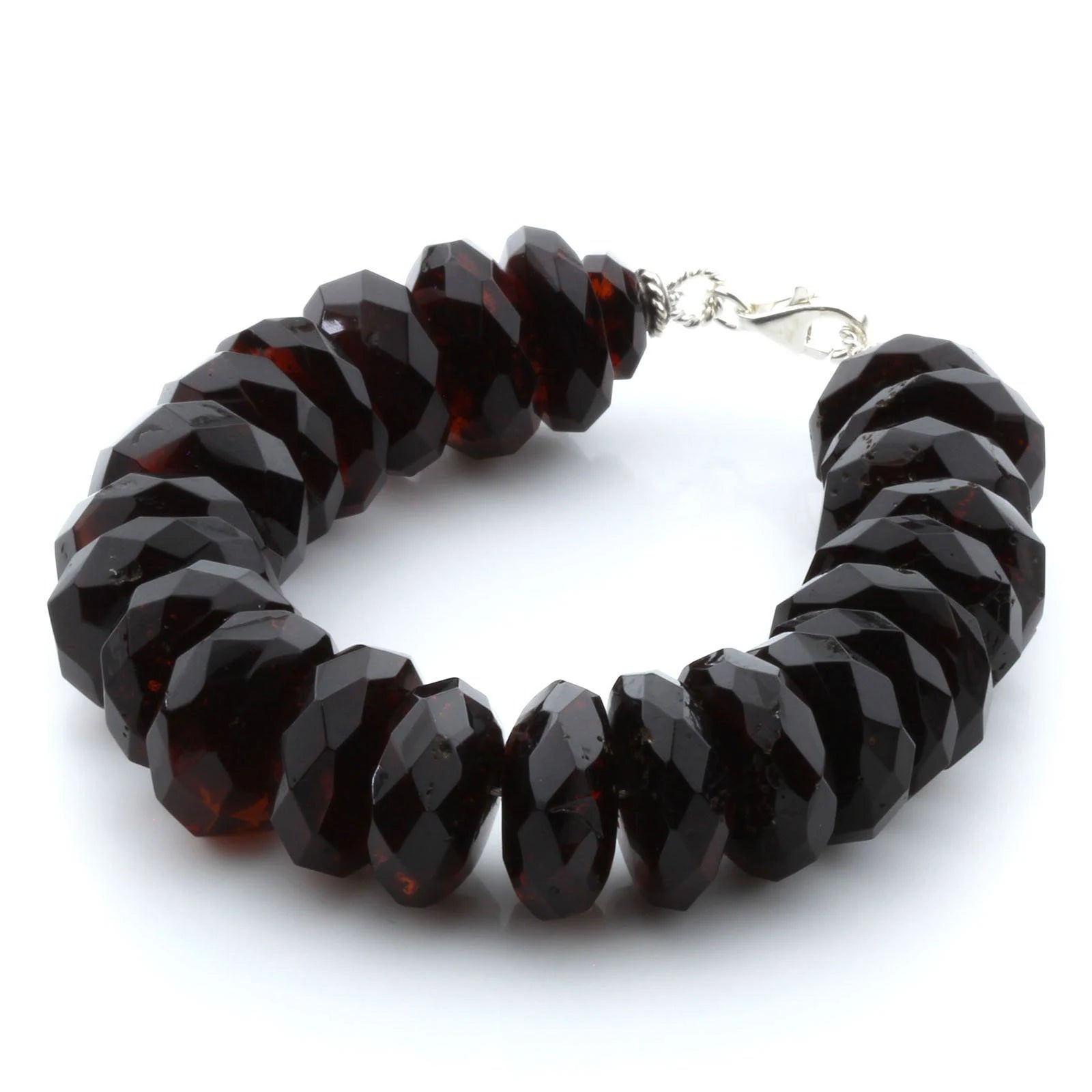 Adult Baltic Amber & 925 Sterling Silver Clasp Bracelet 20cm. SB46
