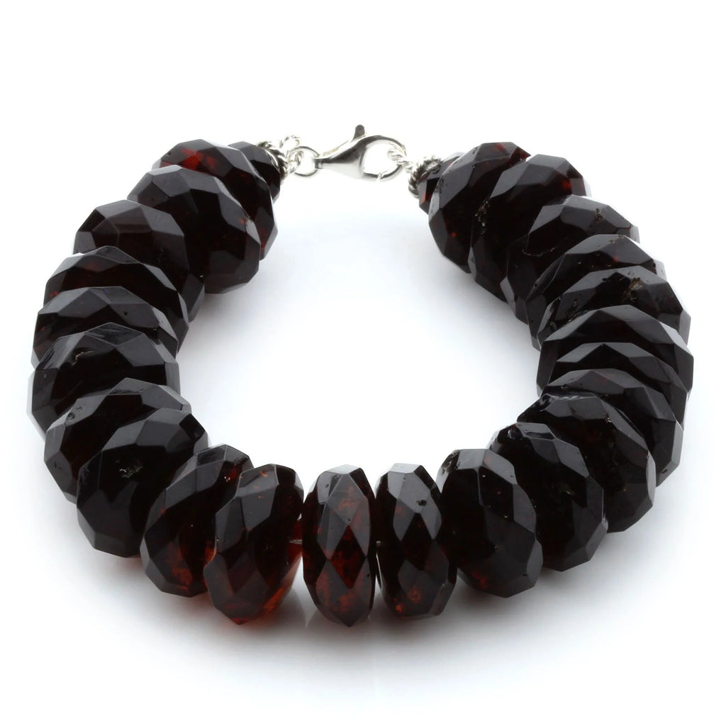 Adult Baltic Amber & 925 Sterling Silver Clasp Bracelet 20cm. SB46