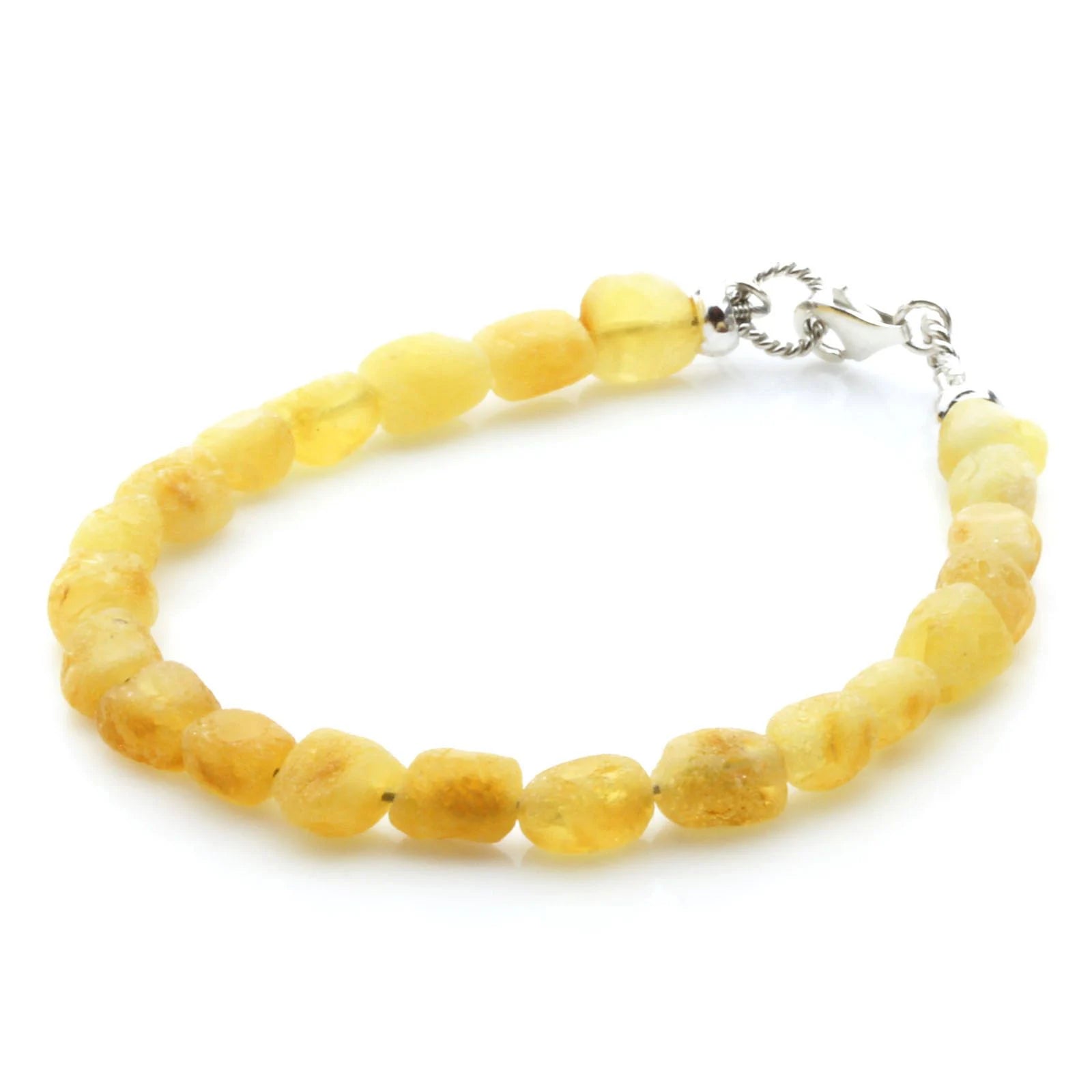 Adult Baltic Amber & 925 Sterling Silver Clasp Bracelet 6mm 19cm. SB131