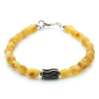 Adult Baltic Amber & 925 Sterling Silver Clasp Bracelet 6mm 20cm. SB122