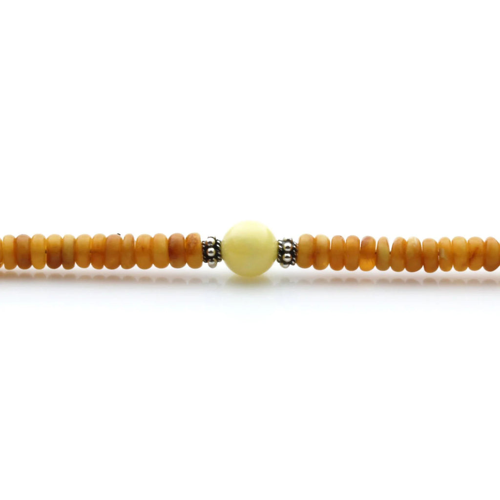 Adult Baltic Amber & 925 Sterling Silver Clasp Bracelet 5mm 18cm. SB124