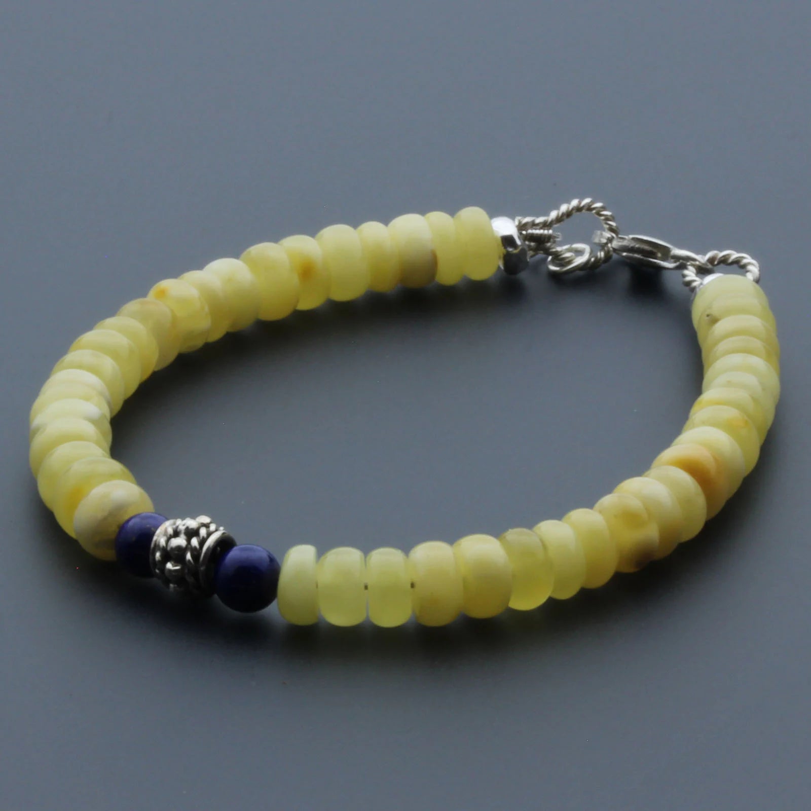Adult Baltic Amber & 925 Sterling Silver Clasp Bracelet 6mm 18cm. SB128