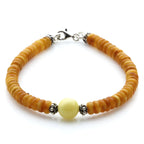 Adult Baltic Amber & 925 Sterling Silver Clasp Bracelet 5mm 18cm. SB124