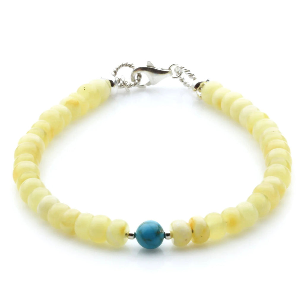 Adult Baltic Amber & 925 Sterling Silver Clasp Bracelet 5mm 19cm. SB136