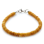 Adult Baltic Amber & 925 Sterling Silver Clasp Bracelet 4mm 19cm. SB137