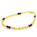 Yellow Baltic amber olive junior necklace, 40cm