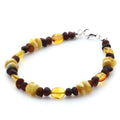 Adult Baltic Amber Bracelet & 925 Sterling Silver Clasp 18cm. LE18