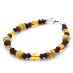 Adult Baltic Amber Bracelet & 925 Sterling Silver Clasp 18cm. LE18