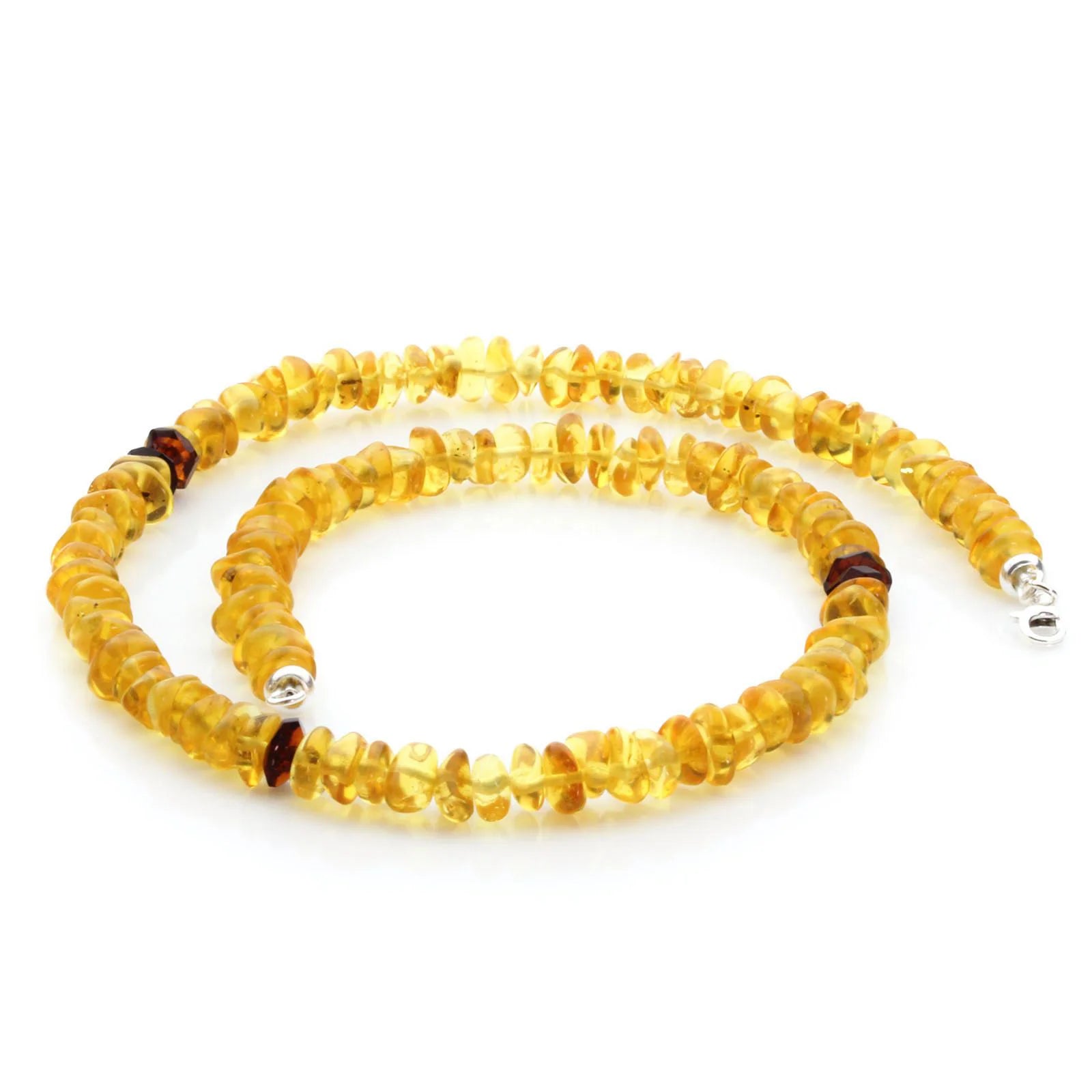 Adult Baltic Amber Necklace & 925 Sterling Silver Clasp 45cm. LE37