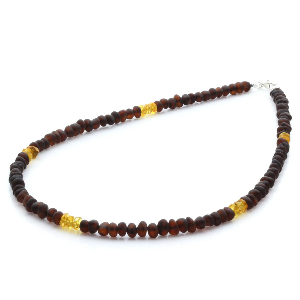 Adult Baltic Amber Necklace & 925 Sterling Silver Clasp 45cm. LE30