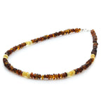 Adult Baltic Amber Necklace & 925 Sterling Silver Clasp 45cm. LE23