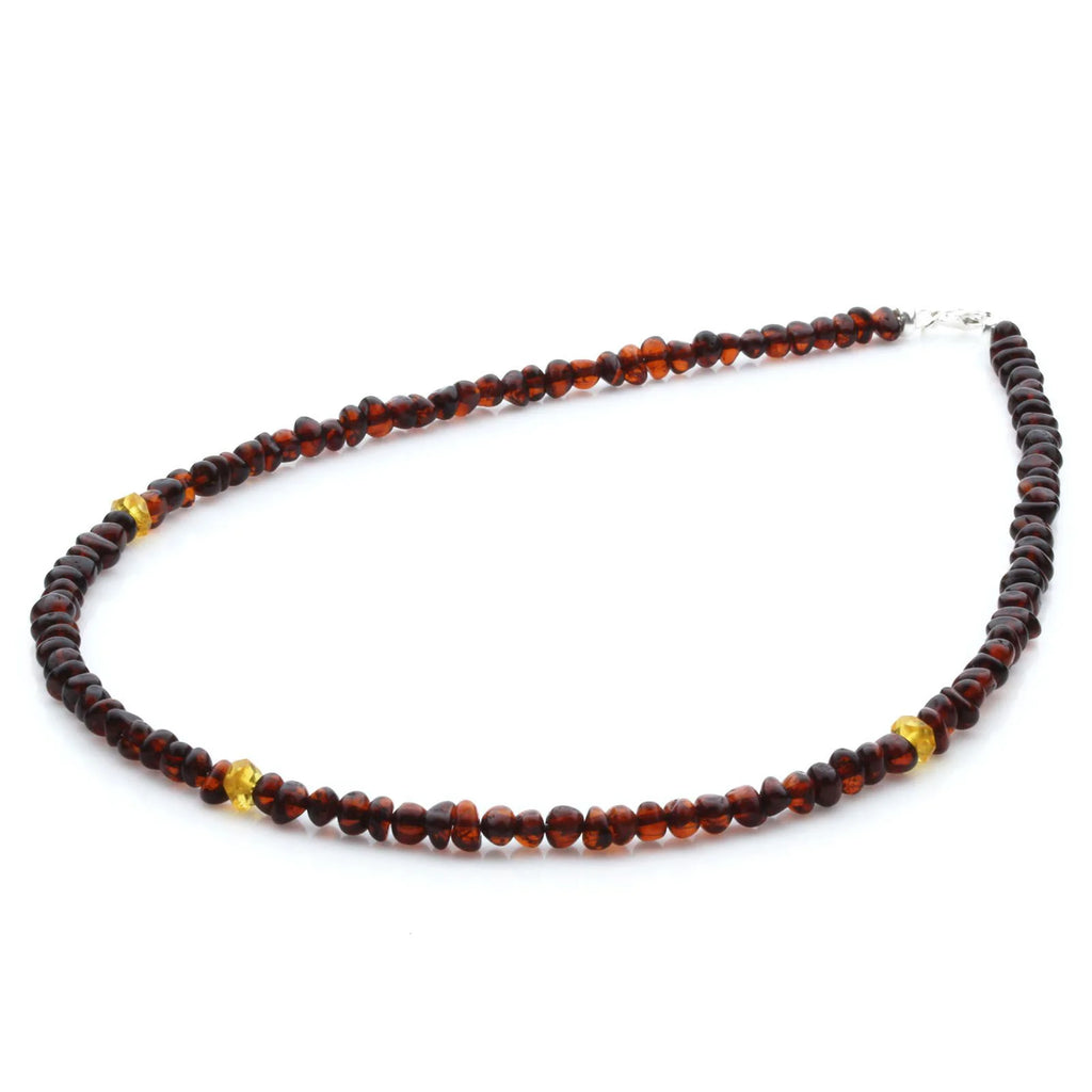 Adult Baltic Amber Necklace & 925 Sterling Silver Clasp 45cm. LE24