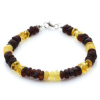 Adult Baltic Amber Bracelet & 925 Sterling Silver Clasp 18cm. LE29