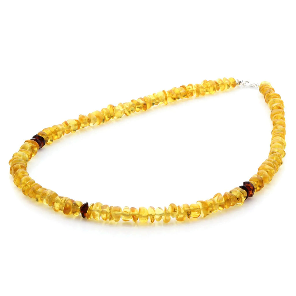 Adult Baltic Amber Necklace & 925 Sterling Silver Clasp 45cm. LE37