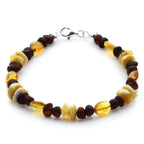Adult Baltic Amber Bracelet & 925 Sterling Silver Clasp 18cm. LE18