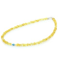ADULT BALTIC AMBER TURQUOISE 925 STERLING SILVER NECKLACE. SPT05