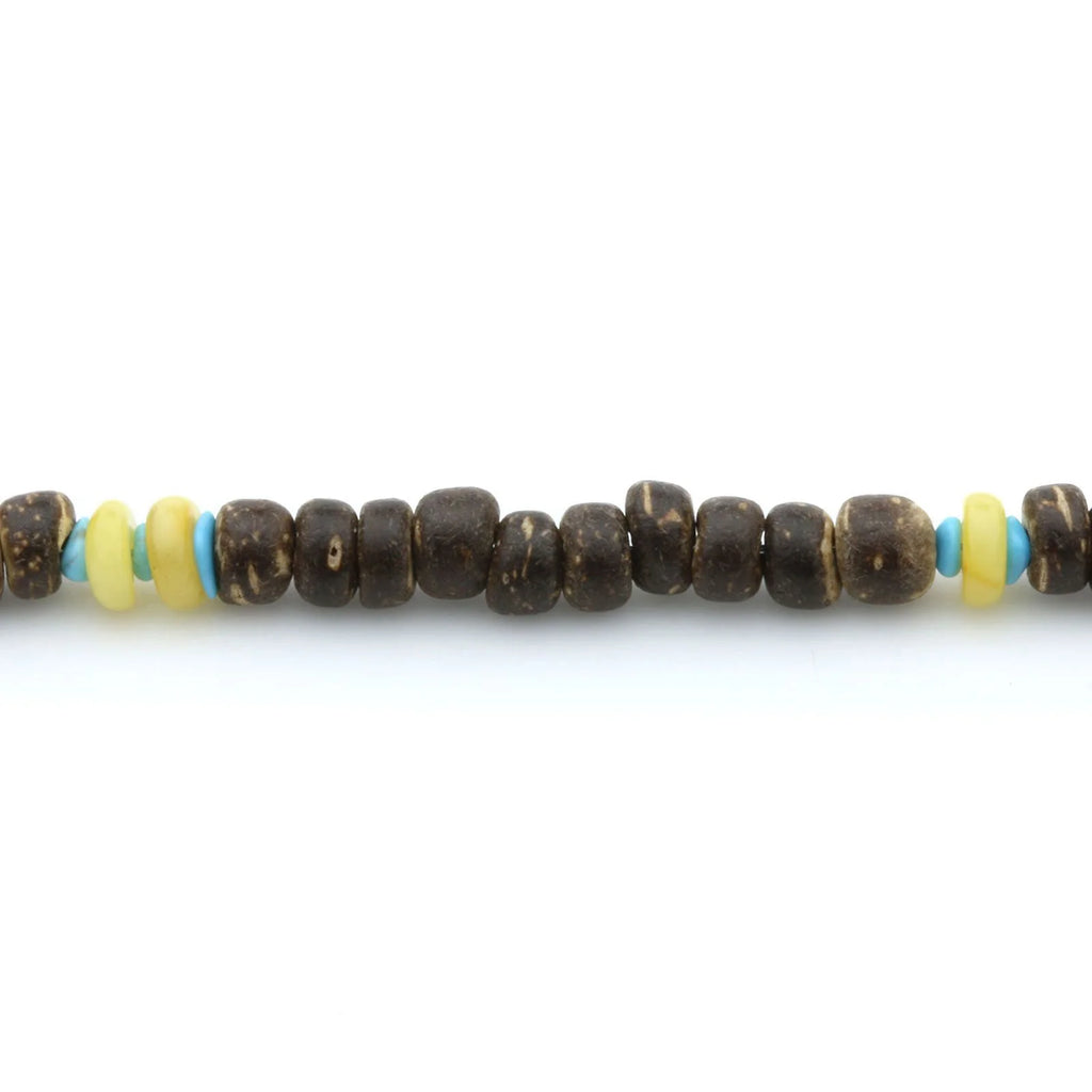 ADULT BALTIC AMBER WOOD TURQUOISE 925 STERLING SILVER NECKLACE. SPT20