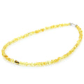 Yellow Baltic amber baroque adult necklace with sterling silver, 45cm