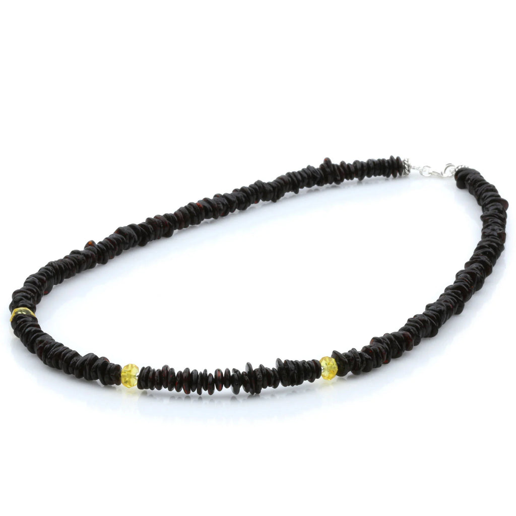BALTIC AMBER 925 STERLING SILVER NECKLACE. SPT65