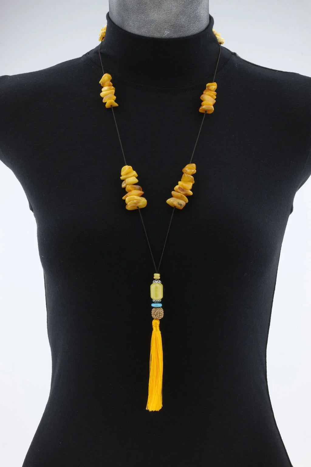 NATURAL BALTIC AMBER TASSEL NECKLACE. TASSEL13