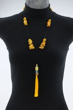 NATURAL BALTIC AMBER TASSEL NECKLACE. TASSEL13