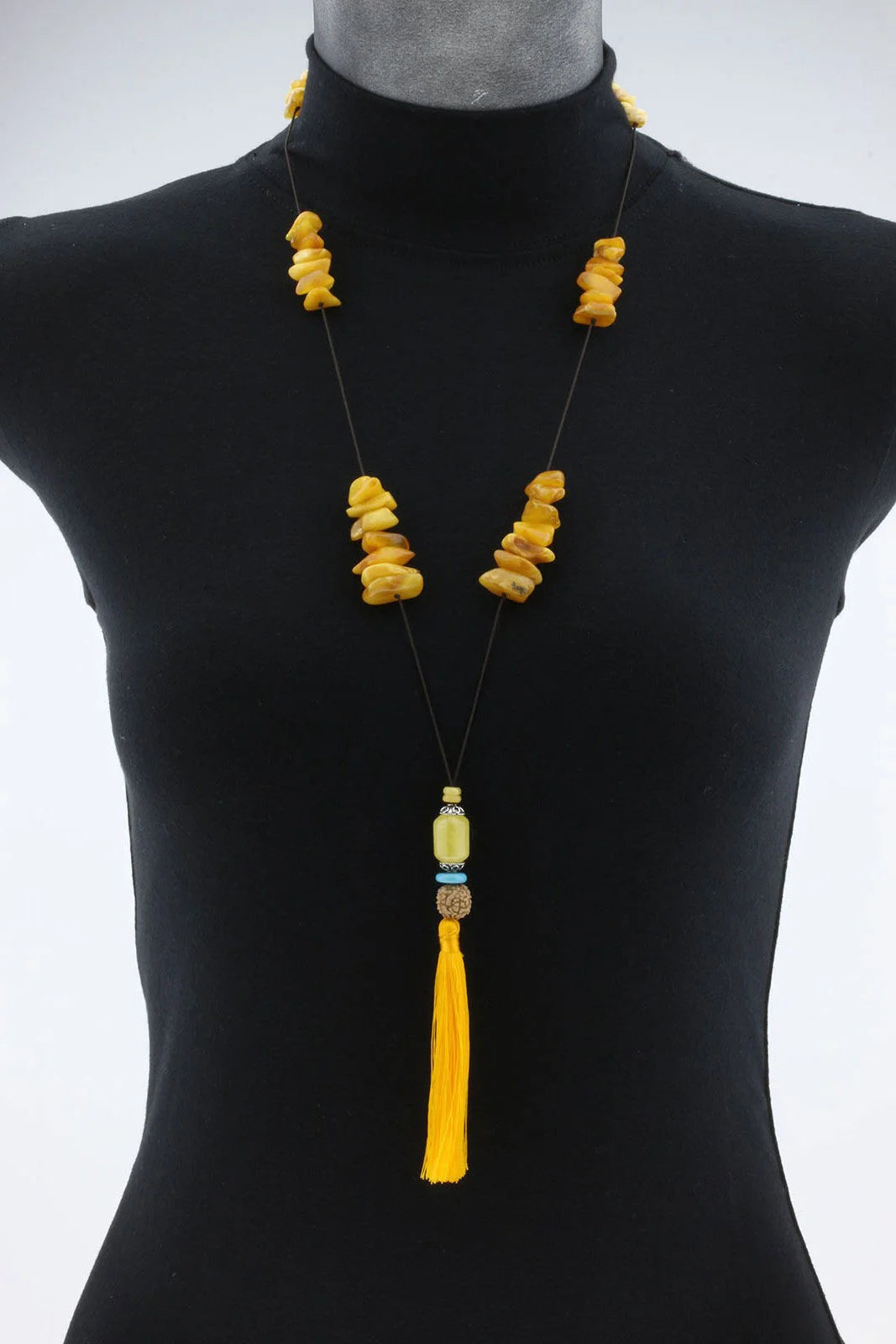 NATURAL BALTIC AMBER TASSEL NECKLACE. TASSEL13