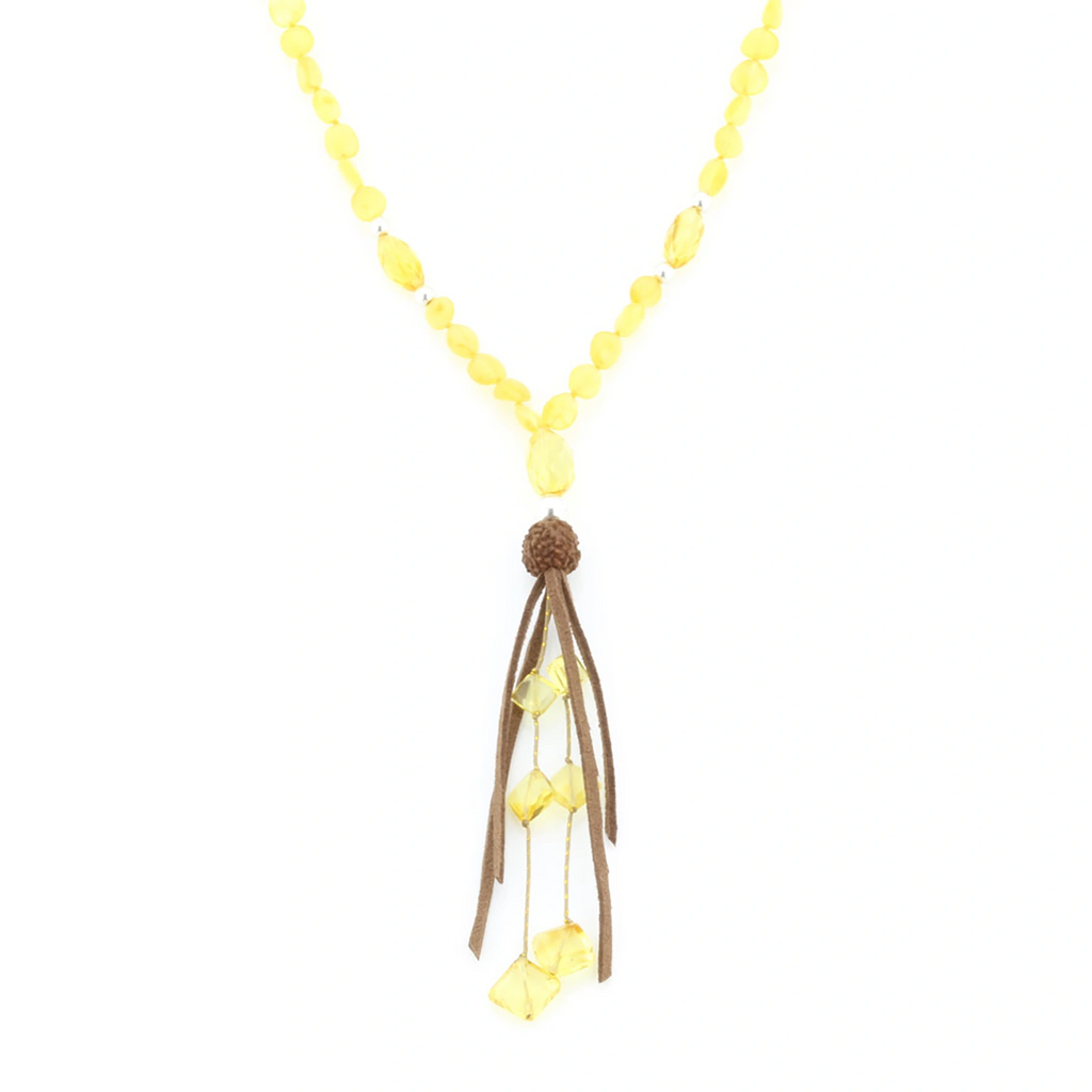 NATURAL BALTIC AMBER TASSEL NECKLACE. TASSEL15