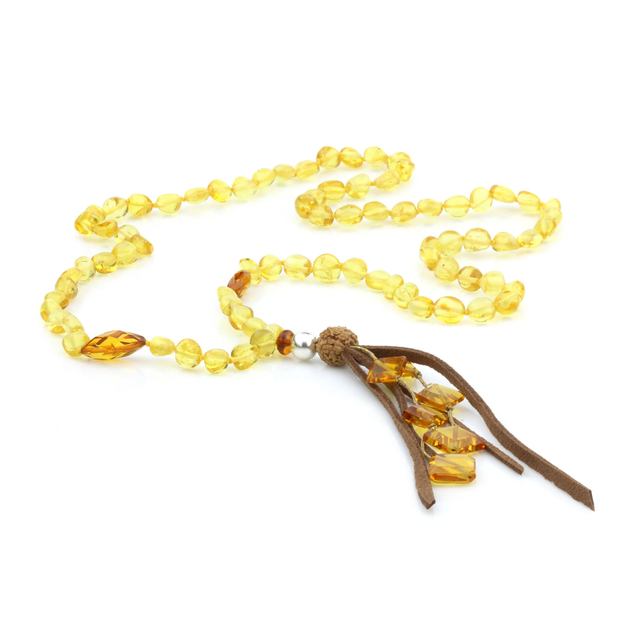 NATURAL BALTIC AMBER TASSEL NECKLACE. TASSEL16