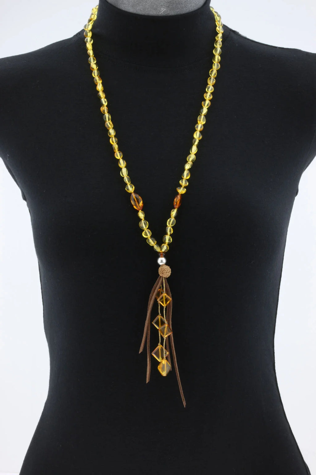 NATURAL BALTIC AMBER TASSEL NECKLACE. TASSEL16