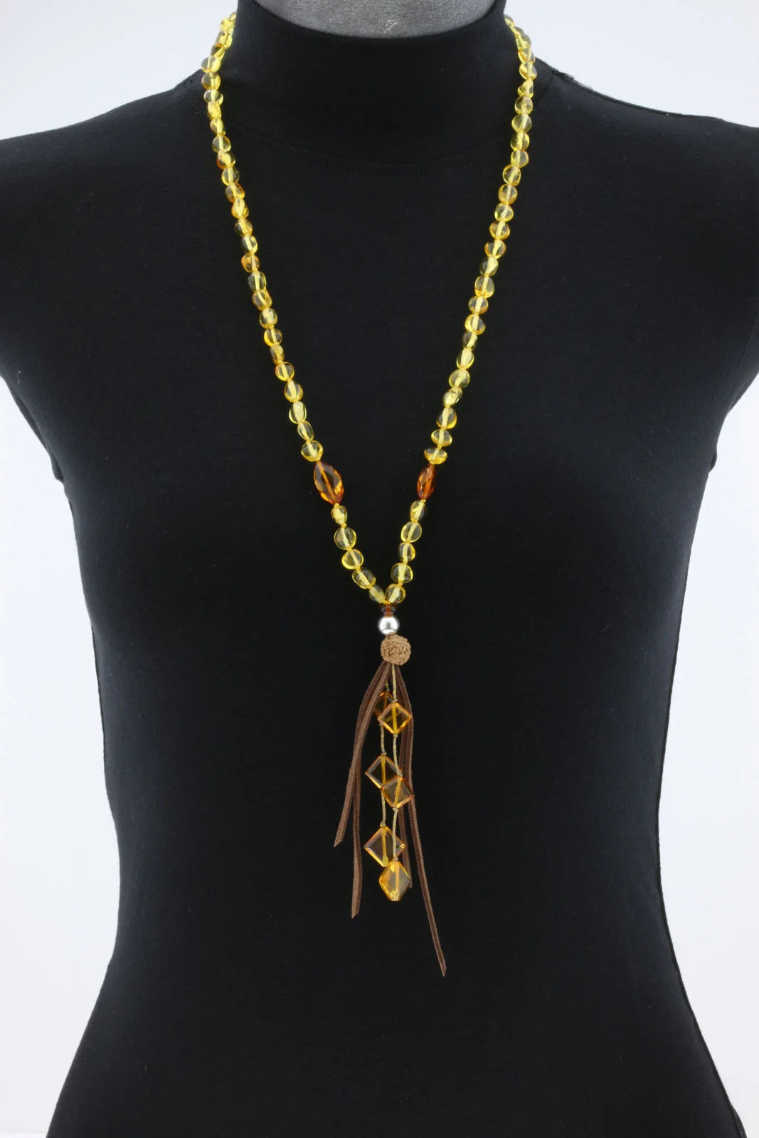 NATURAL BALTIC AMBER TASSEL NECKLACE. TASSEL16