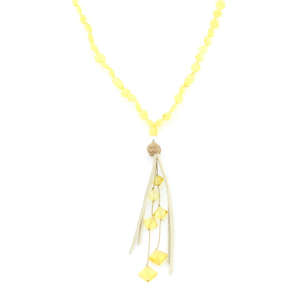 NATURAL BALTIC AMBER TASSEL NECKLACE. TASSEL17