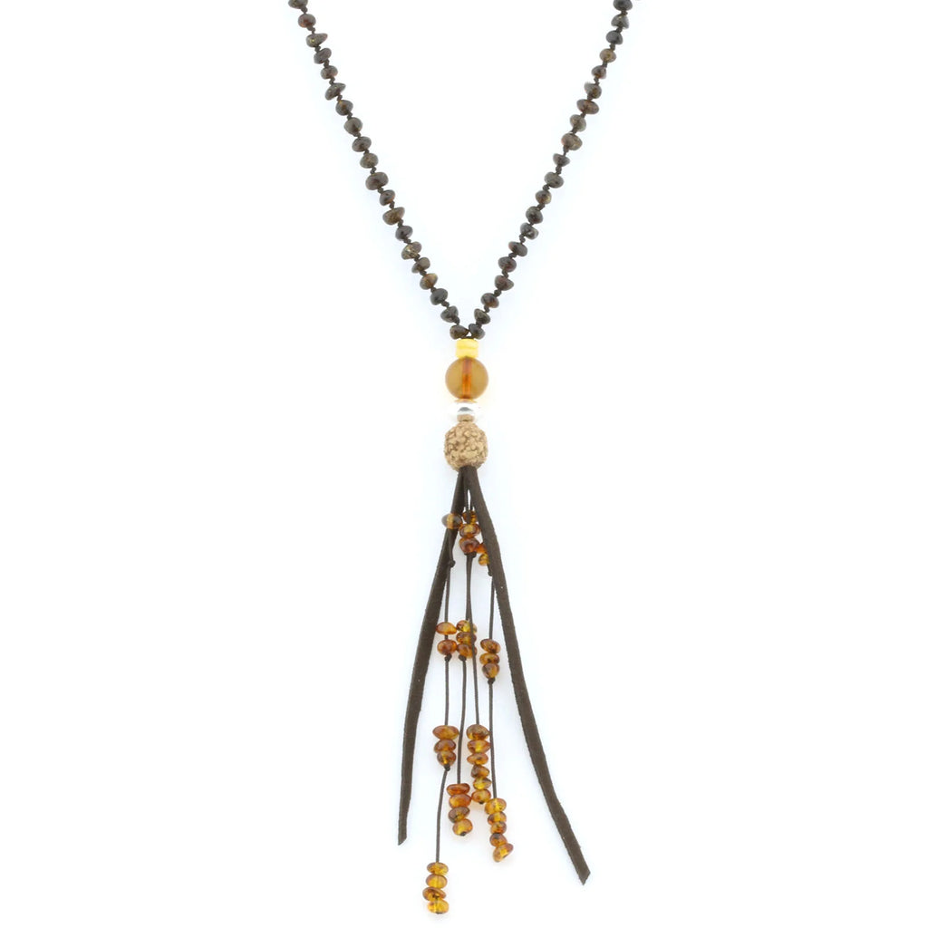 NATURAL BALTIC AMBER TASSEL NECKLACE. TASSEL08