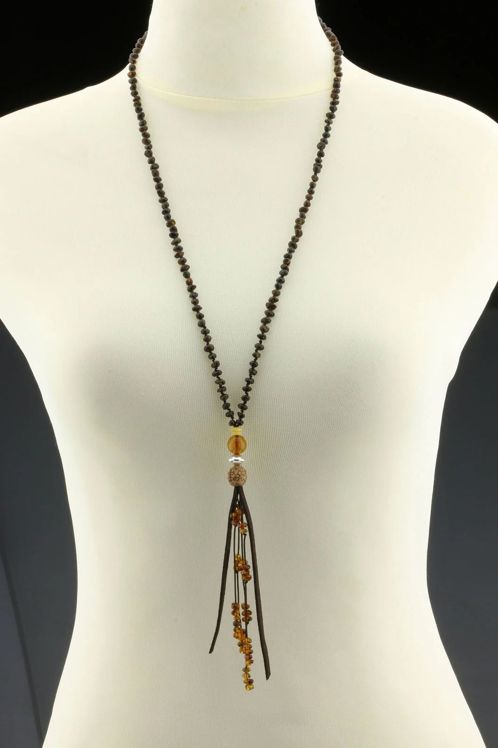 NATURAL BALTIC AMBER TASSEL NECKLACE. TASSEL08
