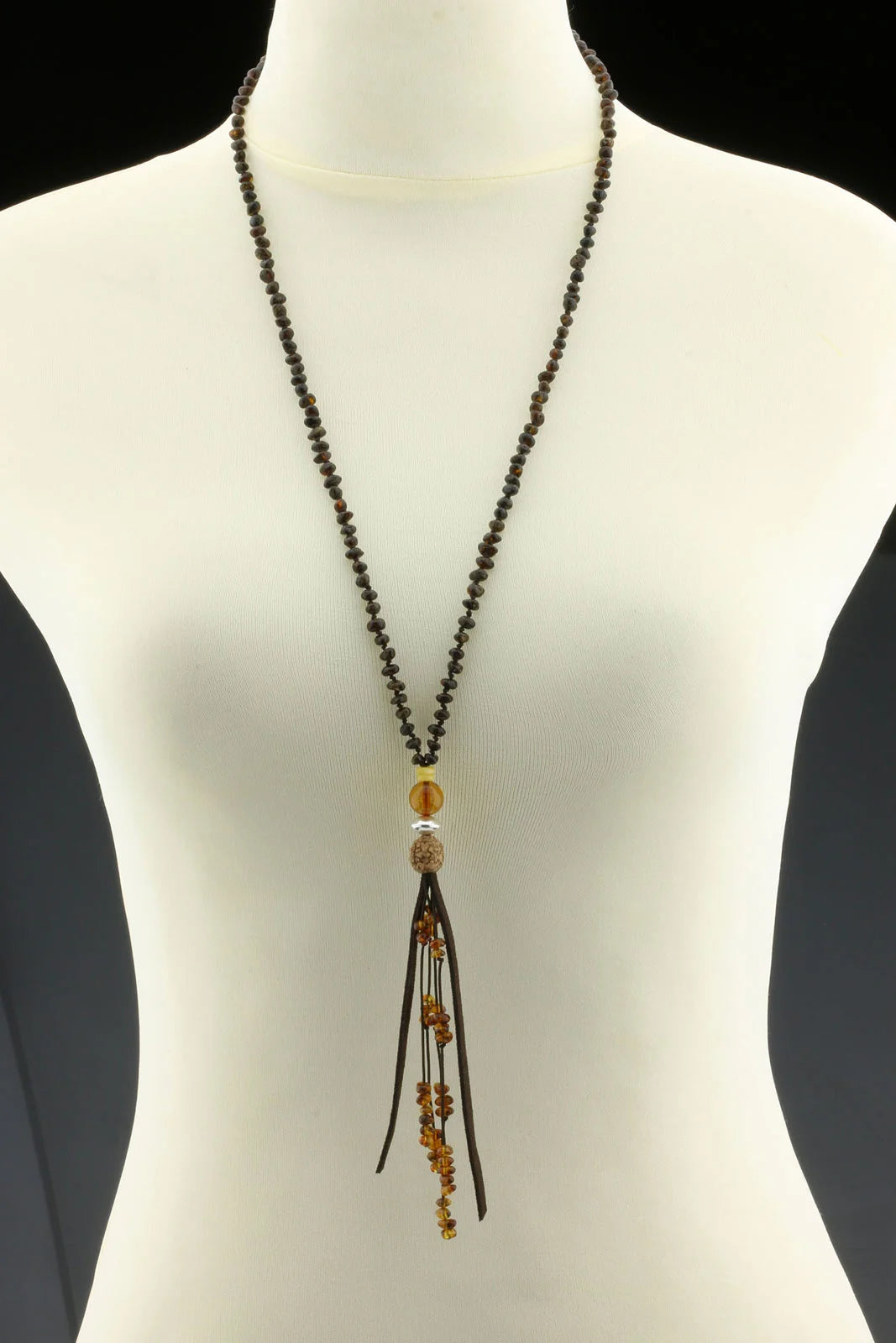 NATURAL BALTIC AMBER TASSEL NECKLACE. TASSEL08
