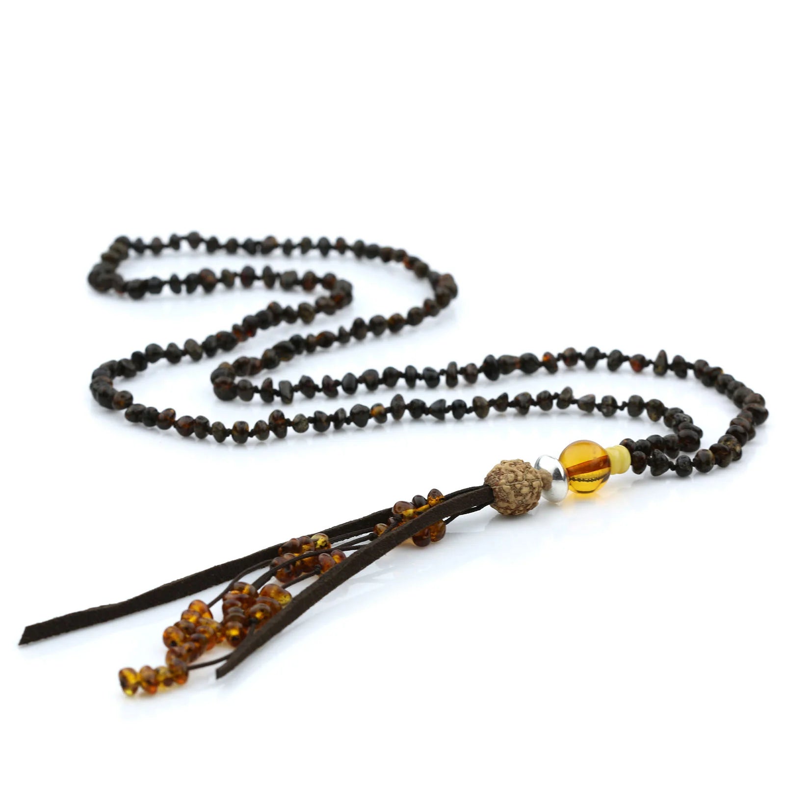NATURAL BALTIC AMBER TASSEL NECKLACE. TASSEL08