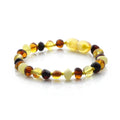 Multicolour Baltic amber baroque children's bracelet, 14cm