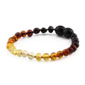 Multicolour Baltic amber baroque children's bracelet, 14cm