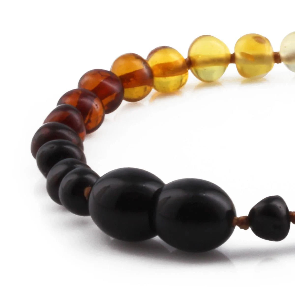 Baltic Amber Teething Bracelet. Baroque Rainbow 5mm - BA66