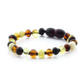 Multicolour Baltic amber baroque children's bracelet, 14cm